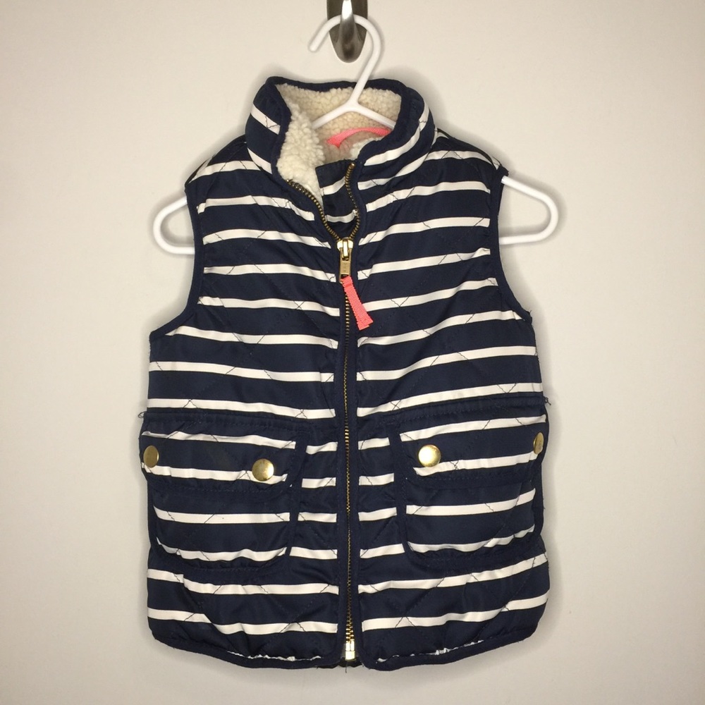 J. Crew Girls Excursion Quilted Vest In Stripe - Picture 1 of 7